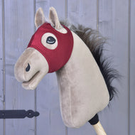 Maska brez ušes Velvet LarDen v bordo barvi na bež Hobby Horse konju s temno grivo, oči in ušesa ostanejo prosti