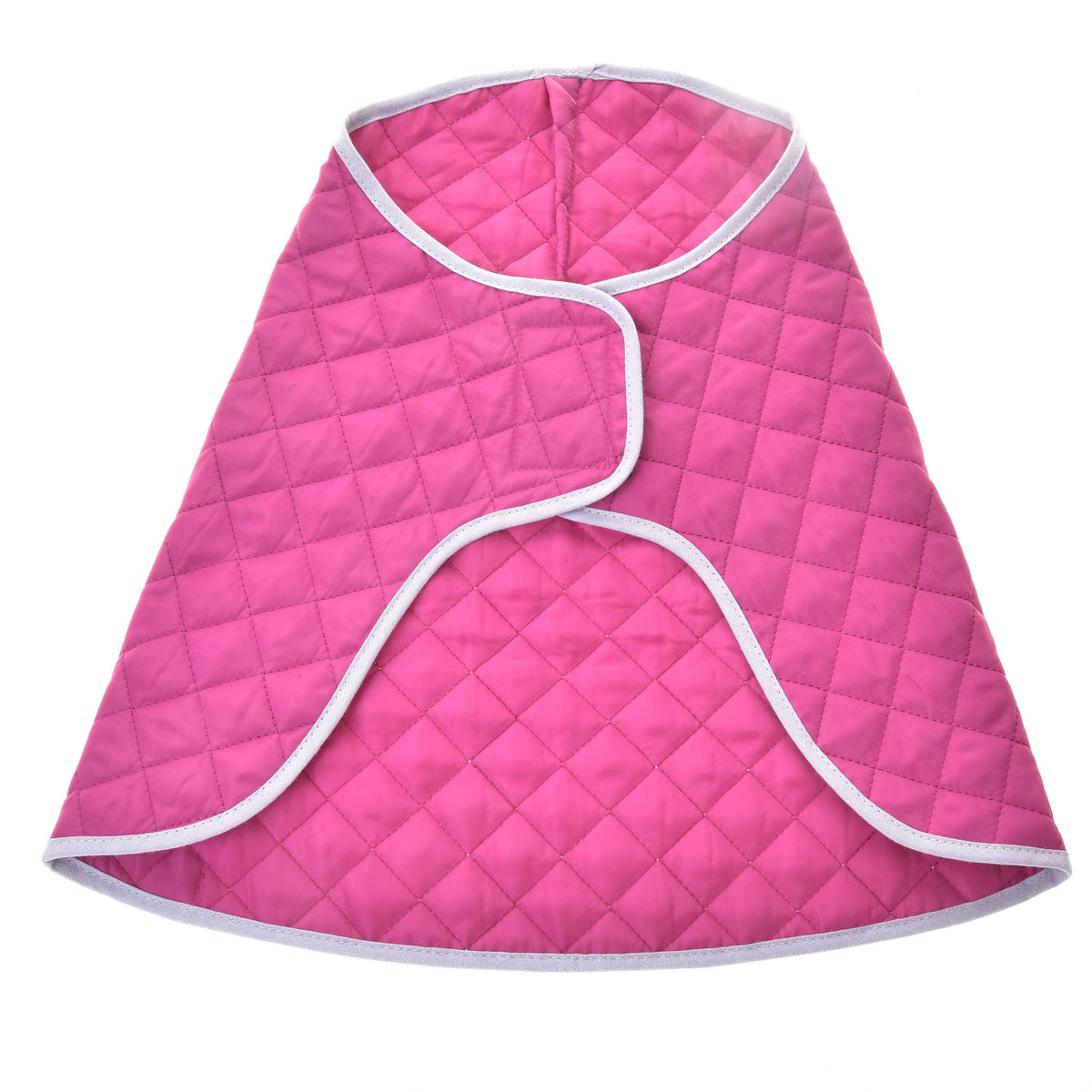 Razprto prešito živo roza pregrinjalo iz kompleta Hot Pink Silver s srebrno sivo obrobo in sprednjim zapenjanjem