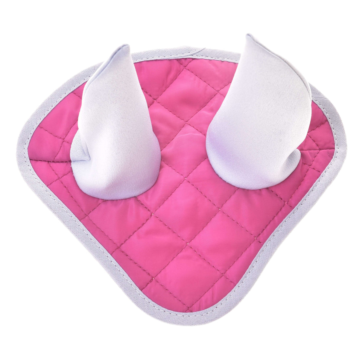Hobby Horse naušniki iz kompleta Hot Pink Silver, prešiti, živo roza z bledo srebrnimi ušesnimi deli in sivo obrobo